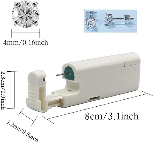 Miniatura 4 de Lishae 2 Pack Self Ear Piercing Gun Disposable Self Ear Piercing Kit Safety Ear Piercing Gun Kit Tool with Earring Studs