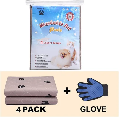 Miniatura 4 de SincoPet - Tapete lavable para orina y guantes de aseo para perros, tapete grande reutilizable superabsorbente, impermeable y antideslizante