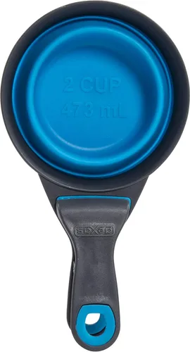 Miniatura 3 de Dexas Pets Cuchara KlipScoop Plegable Plegable para Comida Seca de Perro y Clip para Bolsa de Comida de Perro, Capacidad de 2 Tazas, Azul Pro Azul