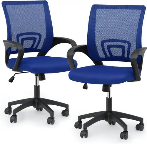 Miniatura 16 de Magshion Silla de oficina, silla ergonómica de escritorio de malla con respaldo medio, silla de computadora con ruedas con soporte lumbar y cómodos