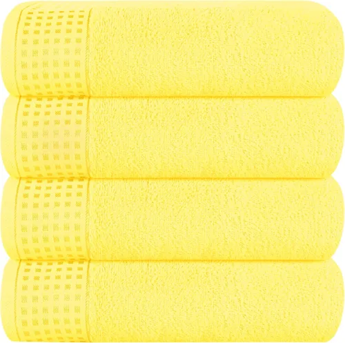 Miniatura 18 de GLAMBURG Juego de 2 toallas de baño de gran tamaño 100% algodón, 28 x 55 pulgadas, ultra suaves, altamente absorbentes, compactas, de secado rápido