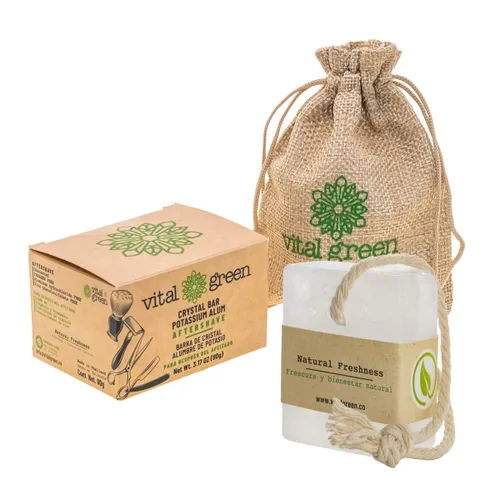 Vital Green Bloque de cristal de alumbre de potasio tailandés para afeitar, alivia la irritación causada por el afeitado y la depilación, desarrolla