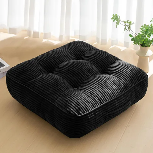 Miniatura 71 de HIGOGOGO Cojín de suelo para adultos, cojín de meditación, grande y redondo, funda de pana copetuda, para sala de estar o yoga, 22 x 22 pulgadas