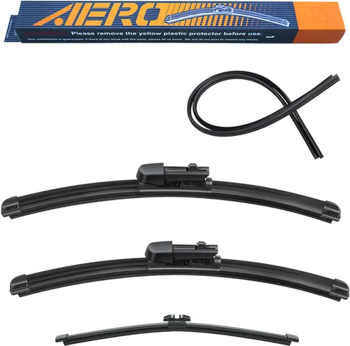 Miniatura 25 de AERO Avenger - Limpiaparabrisas prémium de 26 pulgadas + 19 pulgadas para todas las estaciones con repuestos de goma adicionales, repuesto