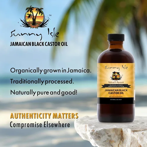 Miniatura 7 de Sunny Isle Aceite de ricino negro jamaicano, 8 onzas líquidas