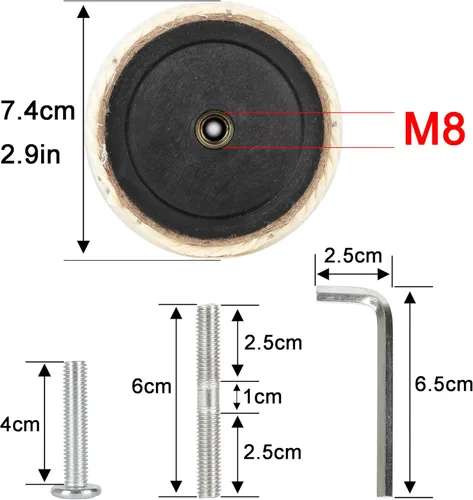 Miniatura 3 de Poste rascador de árbol para gatos de 2.9 in de diámetro, piezas de poste de sisal de repuesto para torre de gato (M8, 11.81 pulgadas/11.8 in)