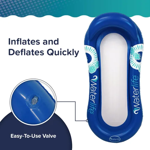 Miniatura 5 de Aqua Luxury Water Pool Lounge – Extra Large – Inflatable Pool Floats for Adults with Headrest, Backrest, Footrest & Cupholder – Multiple