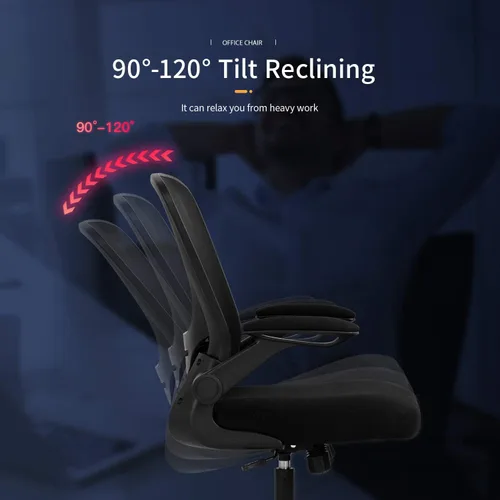 Miniatura 6 de Silla de oficina en casa, silla de escritorio ergonómica, silla de computadora de malla, sillas cómodas con respaldo medio con soporte lumbar