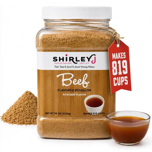 Miniatura 11 de Shirley J Polvo de caldo rico con sabor a carne, base de sopa multiusos y caldo bajo en sodio – Sustituye a más de 30 cajas de caldo, condimento