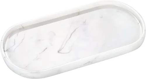 Miniatura 12 de Emibele Organizador de joyas, bandeja ovalada de resina, bandeja de tocador de baño, cocina, tocador, bandeja de joyería, soporte para anillos
