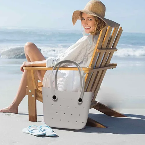 Miniatura 3 de BBAUER Bolsa de playa grande, impermeable, lavable, de verano, bolsa de playa para mujer, elegante alternativa de malla de lona