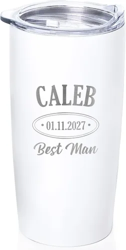 Miniatura 10 de Lifetime Creations Vaso de boda personalizado grabado de 20 onzas – Padrinos de boda personalizados, padrinos de boda, padrino, despedida