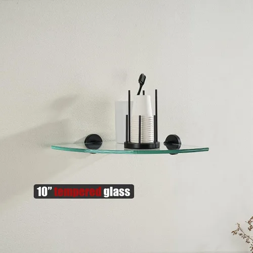 Miniatura 6 de JQK TGS190L10-PB-P2 - Estante de pared flotante de acero inoxidable 304 para baño, 10 x 10 pulgadas, 2 unidades, color negro