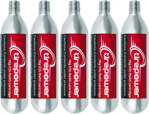CO2 Bike Tire Inflator – Quick Push-Button Release, Fits Presta & Schrader Valves, CO2 Bike Pump or 5X 16g Threaded CO2 Cartridges