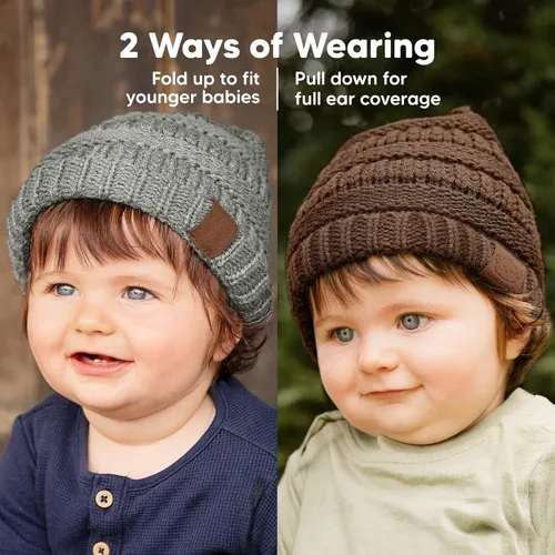 Miniatura 3 de Paquete de 3 gorros de bebé, sombreros de bebé, sombreros de recién nacido, sombreros de bebé, sombreros de niña para invierno (Mars)