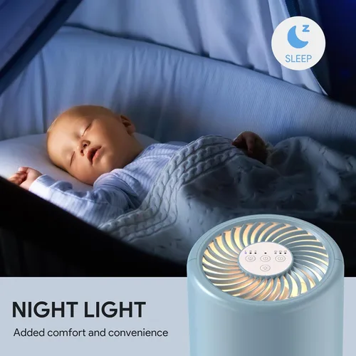 Miniatura 8 de FULMINARE Purificadores de aire para el hogar dormitorio H13 HEPA purificador de aire, 3 velocidades, temporizador, 24 dB, pequeño mini purificador