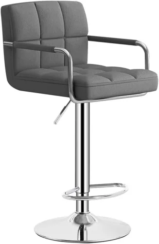 Miniatura 8 de GIZNXBA Taburetes de bar giratorios de cuero para taburete de cocina, taburetes de bar de altura ajustable con respaldo silla de comedor con / Beige