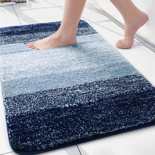 Arotive Alfombras de baño de microfibra, peludas, suaves y absorbentes, antideslizantes, de felpa gruesa, lavables a máquina, para base de inodoro,