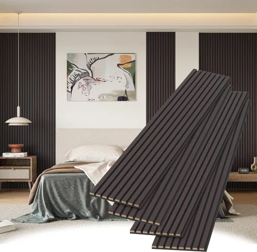 Miniatura 11 de POHARE Paneles de pared de listones de madera, paquete de 2 paneles decorativos de madera de 8 x 1 pie para pared, elegantes paneles de pared