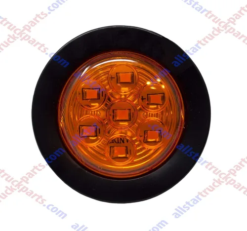 Miniatura 4 de All Star Truck Parts 8 piezas de luz LED redonda de 2 pulgadas para marcador lateral de seguridad [7 LEDs] [ojal de goma] [IP 67] para remolques - 4
