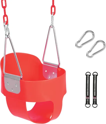 Miniatura 14 de RedSwing Columpio de Cubo Completo de Respaldo Alto con Combo de Asiento de Columpio de Servicio Pesado (Triángulo y Chain Dip), Correas de Árbol
