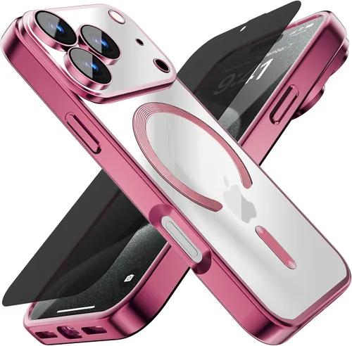 Miniatura 50 de Misscase Funda MagSafe compatible con iPhone 12 Pro Max con protector de lente de cámara, protección completa, funda magnética transparente