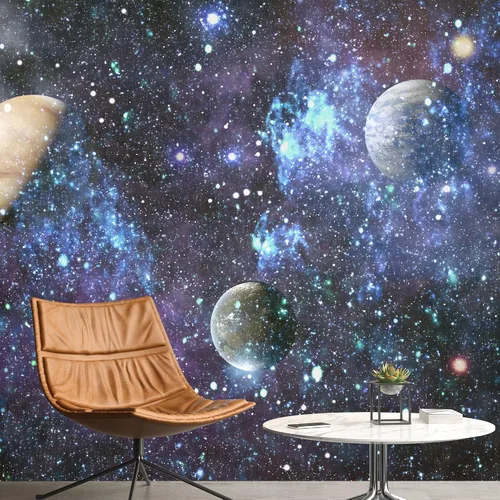 Miniatura 33 de NWT Calcomanía removible para pared, diseño de nube galáctica, estrella, nebulosa, fantasía, ciencia ficción, astronomía y arte espacial, arte