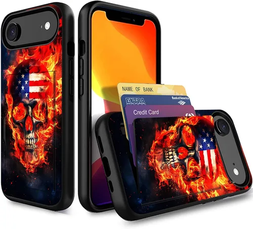 Miniatura 49 de Funda para iPhone Air, funda tipo cartera con ranura para tarjeta oculta, a prueba de golpes, TPU y PC, funda protectora de doble capa para iPhone