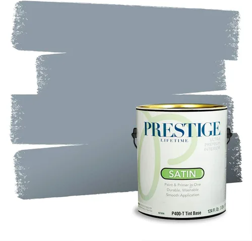 Miniatura 839 de Pintura Exterior + imprimación PRESTIGE, todo-en-uno, 1 galón, acabado mate, color comparable al Valspar* Royal Gray* VS151-Gris real