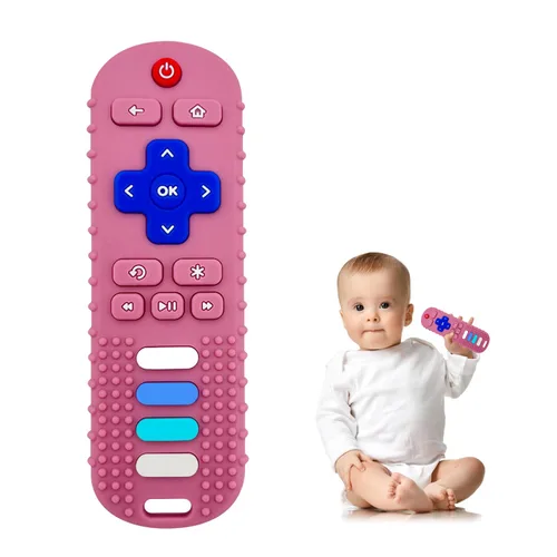Miniatura 12 de YAPROMO Juguetes de Dentición de Silicona para Bebés, Juguete Control Remoto para Bebés de 3-18 Meses, Juguete de Dentición Control Remoto para Negro