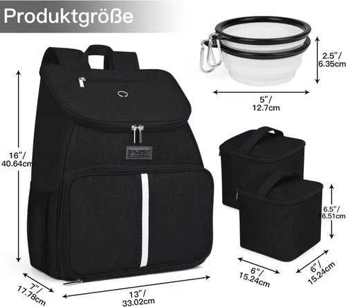 Miniatura 3 de BAGLHER丨Bolsa de viaje para perros, mochila de suministros para mascotas aprobada por aerolíneas, set de accesorios para mochila de viaje