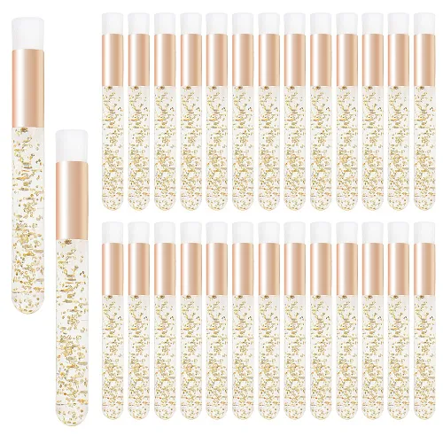 Miniatura 12 de 30 cepillos de champú para extensiones de pestañas de cristal con purpurina con contenedor, herramienta removedor de cepillos para puntos negros