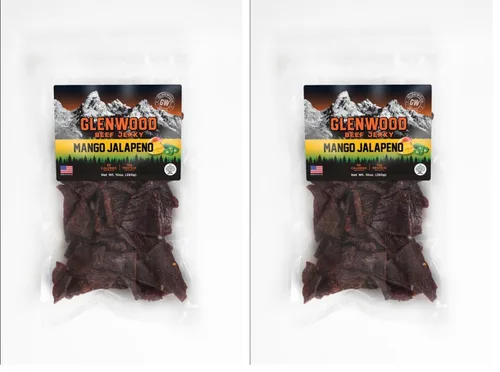 Miniatura 4 de Glenwood Beef Jerky Mango Jalapeño Bolsa resellable de 10 onzas - Húmedo y tierno, aperitivo alto en proteínas, fabricado en los Estados Unidos