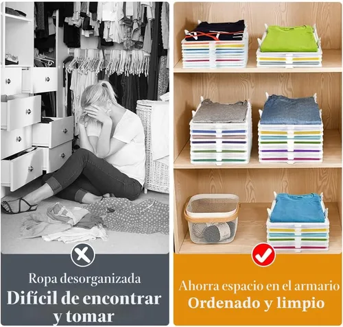 Miniatura 3 de Accenter Organizador de Camisetas para Almacenamiento de Ropa, Organizador de Armario Apilable con Fácil Acceso, Tabla para Doblar Camisas
