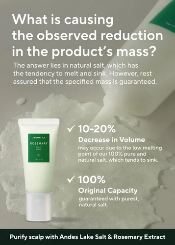 Miniatura 4 de AROMATICA Exfoliante de cuero cabelludo de romero 5.82 oz / 165 g, tratamiento del cuero cabelludo, exfoliante del cuero cabelludo con exfoliante
