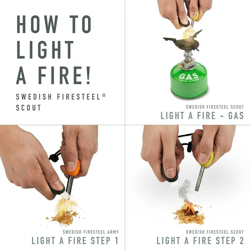 Miniatura 8 de Light My Fire Pedernal Arrancador de Fuego Ferro Rod Herramienta de Supervivencia Scout — Acero de Fuego Equipo de Bushcraft — Kit de Arrancador