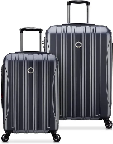 Delsey Paris Helium Aero - Maleta expandible con laterales rígidos y ruedas giratorias, Titanio, Juego de 2 piezas (2125)
