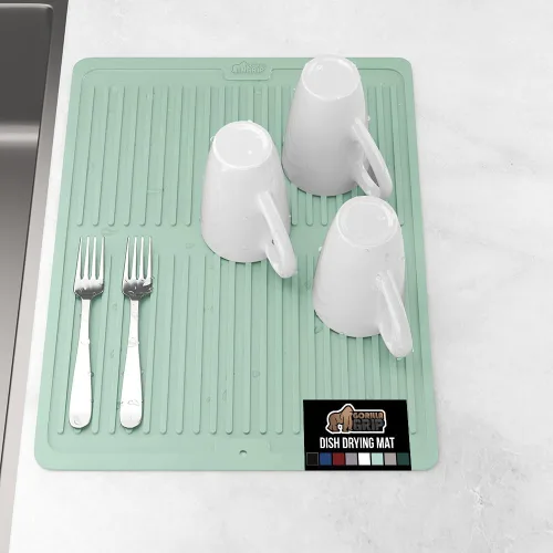 Miniatura 36 de GORILLA GRIP Tapete de microfibra ultra absorbente de agua, malla gruesa de secado rápido, almohadilla antideslizante para platos de fregadero