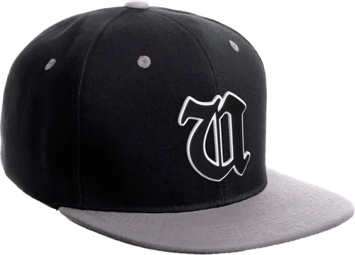 Miniatura 1662 de Daxton Gorra clásica con visera de billete plano con letras del alfabeto inglés antiguo de la A a la Z