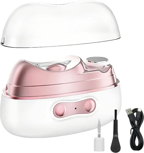 Miniatura 9 de Cortauñas eléctrico 4 en 1, cortaúñas automático con 2 pulidores y luz UV, recortador de uñas recargable con luz LED y almacenamiento de restos