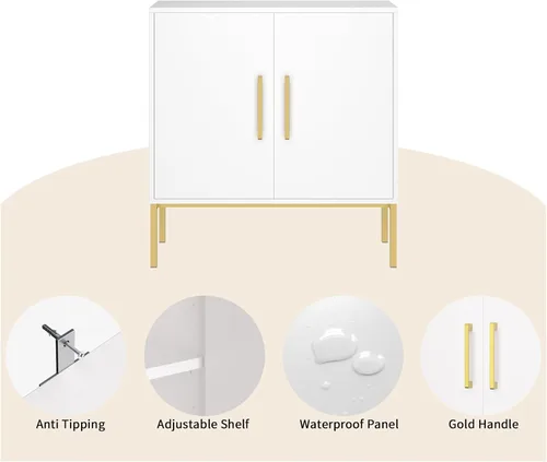 Miniatura 7 de LYNSOM Gabinete de Almacenamiento con Puertas, Juego de 3, Gabinete Buffet Moderno con Almacenamiento, Aparador de Cocina Buffet, Gabinete de Acento
