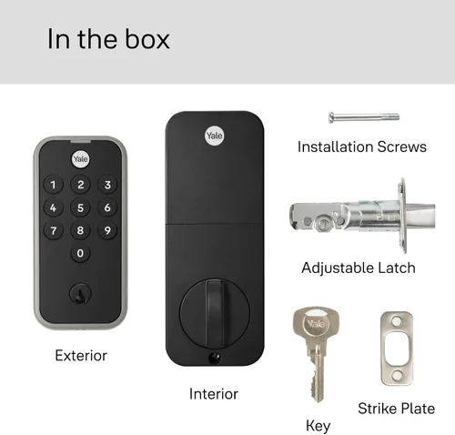 Miniatura 8 de Cerradura Yale de níquel satinado con teclado de código y cerrojo de seguridad para puerta delantera de entrada sin llave, YED210-NR-619