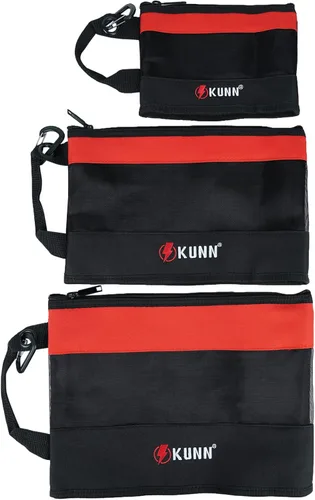 Miniatura 9 de KUNN Tool Bag Zipper Pouch 3 Pack - Heavy Duty Utility Tool Storage Organizer with Carabiner for DIY,Electrician,Accessories and Travel Rojo