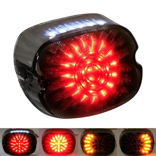 Miniatura 7 de Luz trasera LED para motocicleta, luz trasera roja, intermitente, luces de freno de perfil bajo, repuesto para Harley Dyna Sportster 883 1200 Road