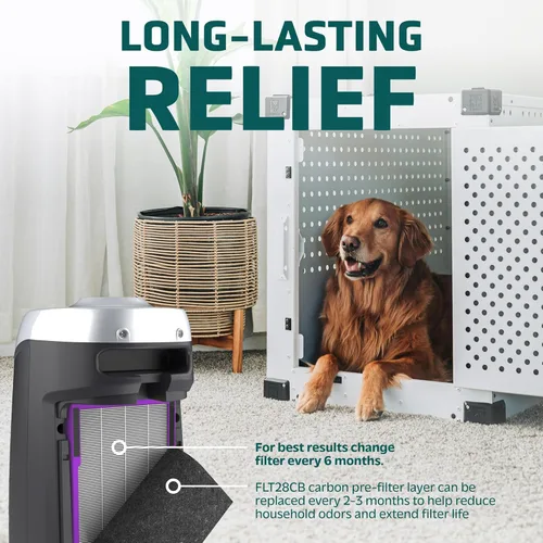 Miniatura 3 de Germ Guardian FLT5250PT True HEPA - Filtro de repuesto genuino C para purificador de aire, con tratamiento Pet Pure para GermGuardian AC5250PT
