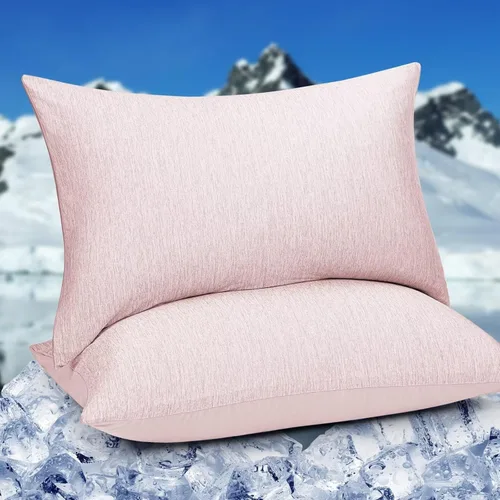 Miniatura 12 de HOMFINE Fundas de almohada refrescantes de tamaño estándar - Fibra de enfriamiento Q-Max 0.439 de doble cara para protector de almohada, funda