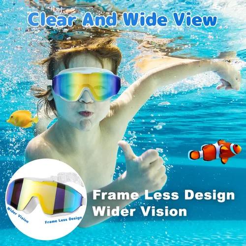 Miniatura 3 de EverSport - Paquete de 2 gafas de natación para niños de 8 a 16 años, capa extra de silicona, gafas de natación para niños, adolescentes, jóvenes