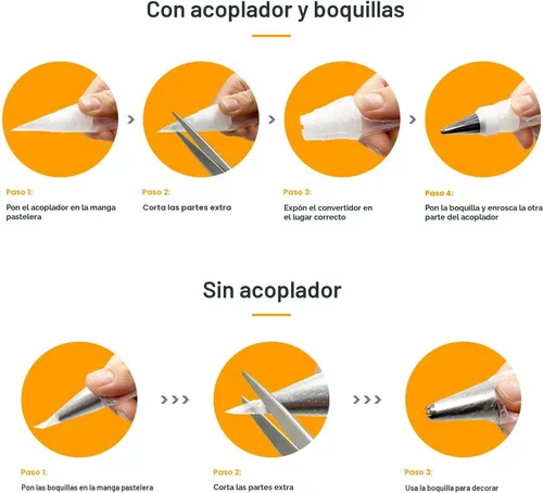 Miniatura 3 de Tamodan Bolsas y puntas, bolsas de pastelería y puntas adecuadas para principiantes, incluidas 100 bolsas de tuberías desechables de 16 pulgadas