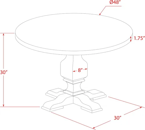 Miniatura 14 de East West Furniture I3AB5-747 - Juego de mesa de comedor de 5 piezas para 4 personas, incluye una mesa de cocina redonda con pedestal y 4 sillas