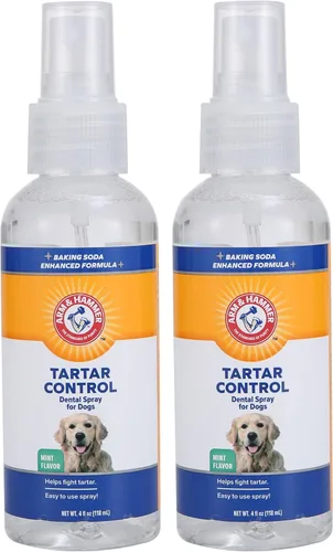Arm & Hammer Tartar Control - Spray dental para perros, ambientador de aliento con sabor a menta, limpieza dental sin escobillas, cuidado bucal con